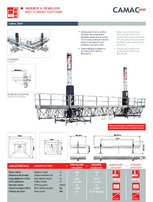 Работни платформи за качване на мачти CAMAC Camac 2000