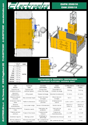 Промишлени подемници Electroelsa EHPM 2500/10