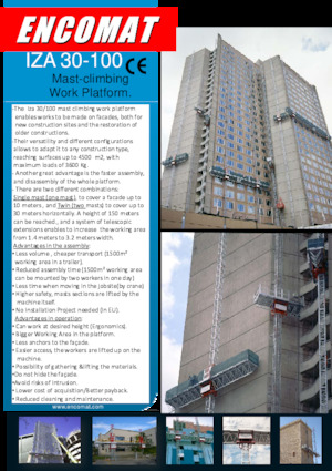 Работни платформи за качване на мачти Encomat IZA 30/100