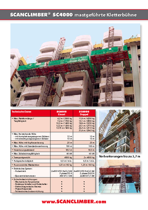Работни платформи за качване на мачти Scanclimber SC 4000 D