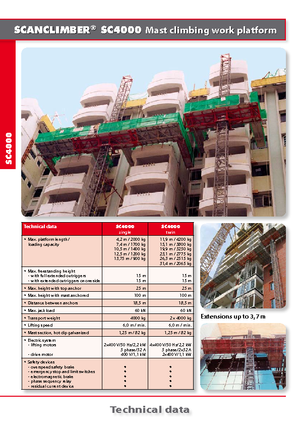 Работни платформи за качване на мачти Scanclimber SC 4000 D