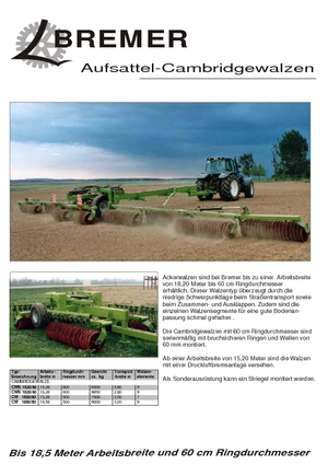 Ливадни и полеви валяци Bremer CW 1520/50