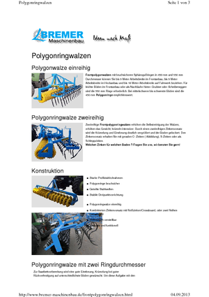 Ливадни и полеви валяци Bremer PG 600 EH