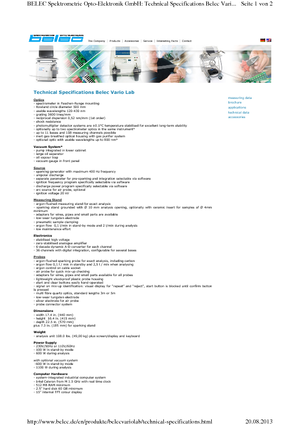 Метални анализатори Belec Belec Vario lab