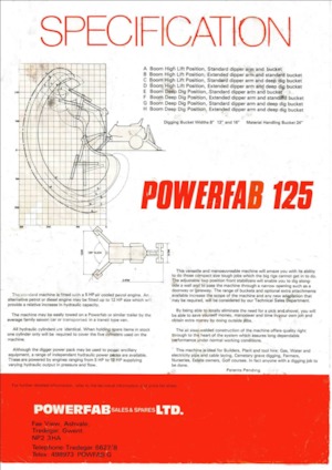 Мини екскаватори Powerfab 125 WT*