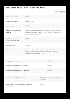 Мини екскаватори Caterpillar 302.7D CR