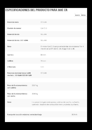 Мини екскаватори Caterpillar 303E CR