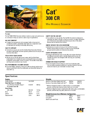 Верижни екскаватори Caterpillar 308CR