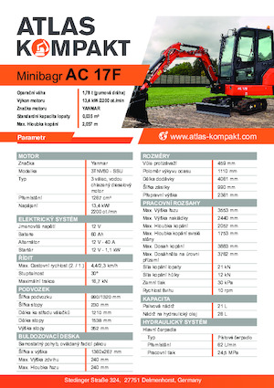 Мини екскаватори Atlas Kompakt AC 17F