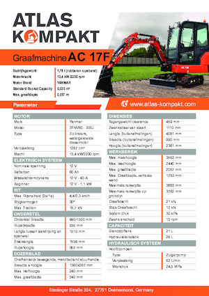 Мини екскаватори Atlas Kompakt AC 17F