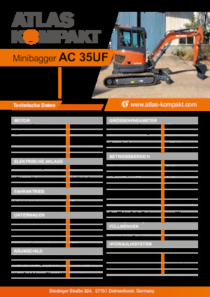 Мини екскаватори Atlas Kompakt AC 35UF