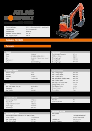Мини екскаватори Atlas Kompakt AC 40UB
