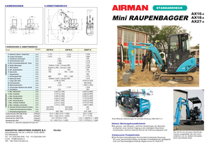 Мини екскаватори Airman AX 16-4