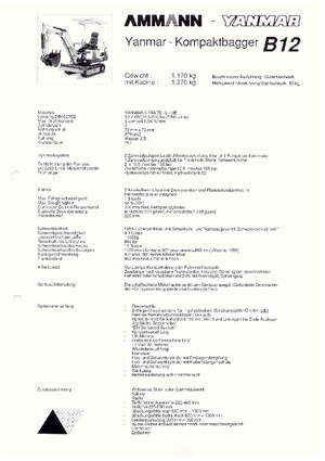 Мини екскаватори Yanmar B 12