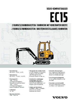 Мини екскаватори Volvo EC15 XT