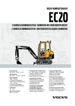 Мини екскаватори Volvo EC20 XTV