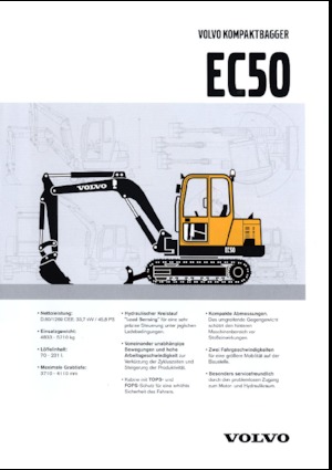Мини екскаватори Volvo EC50V