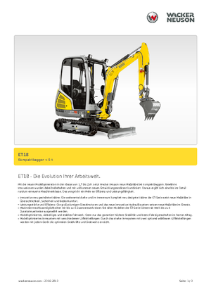 Мини екскаватори Wacker Neuson ET 18