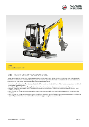 Мини екскаватори Wacker Neuson ET 18