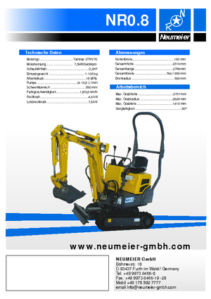 Мини екскаватори Neumeier NR 0.8