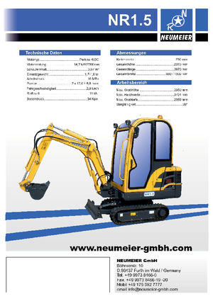 Мини екскаватори Neumeier NR 1.5