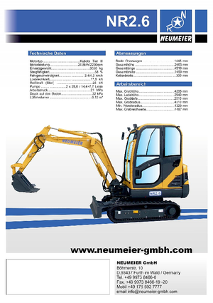 Мини екскаватори Neumeier NR 2.6