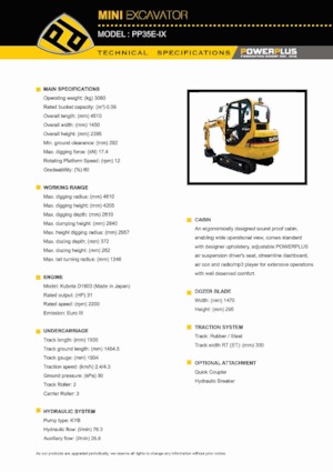 Мини екскаватори PowerPlus PP35E-IX
