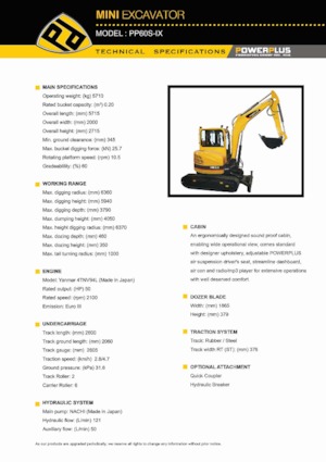 Мини екскаватори PowerPlus PP60S-IX