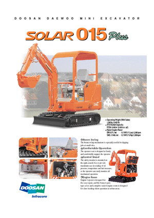Мини екскаватори Doosan Solar 015 Plus