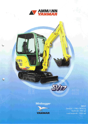 Мини екскаватори Yanmar SV17