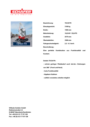 Мини екскаватори Takeuchi TB 28 FR