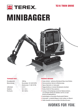 Мини екскаватори Terex TC 16 Twindrive