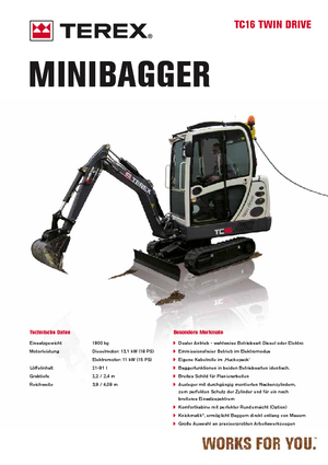 Мини екскаватори Terex TC 16 Twindrive