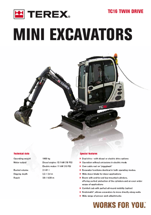 Мини екскаватори Terex TC 16 Twindrive