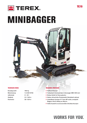 Мини екскаватори Terex TC 19 Z