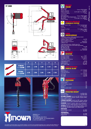 Мини екскаватори Hinowa VT 2500