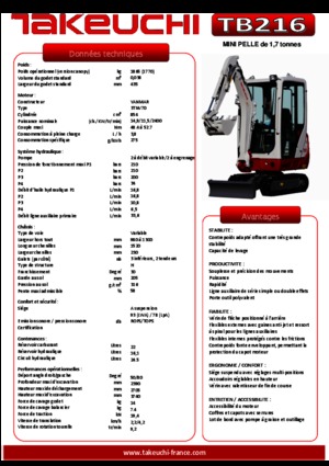 Мини екскаватори Takeuchi TB216S