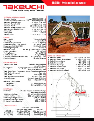 Мини екскаватори Takeuchi TB 250