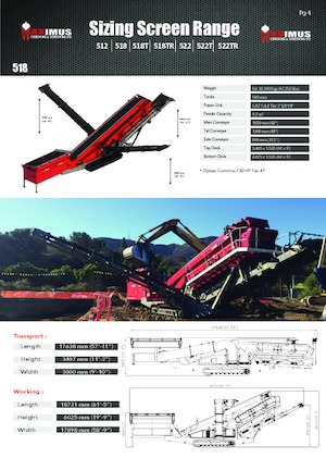 Мобилни скрининг инсталации (заводи) Maximus 518