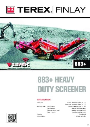 Мобилни скрининг инсталации (заводи) Terex-Finlay 883+