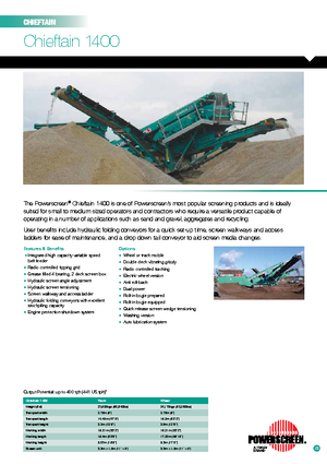 Мобилни скрининг инсталации (заводи) Powerscreen Chieftain 1400