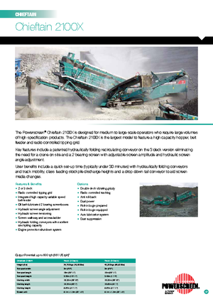 Мобилни скрининг инсталации (заводи) Powerscreen Chieftain 2100 X 3D