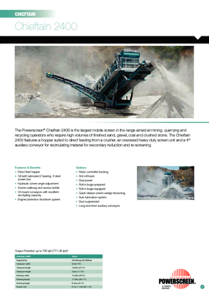 Мобилни скрининг инсталации (заводи) Powerscreen Chieftain 2400-3D