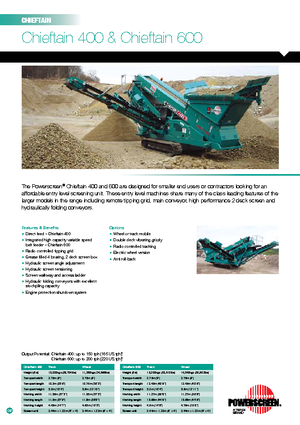 Мобилни скрининг инсталации (заводи) Powerscreen Chieftain 600 Kette