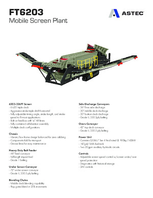 Мобилни скрининг инсталации (заводи) Astec FT6203CC