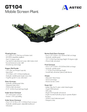 Мобилни скрининг инсталации (заводи) Astec GT104
