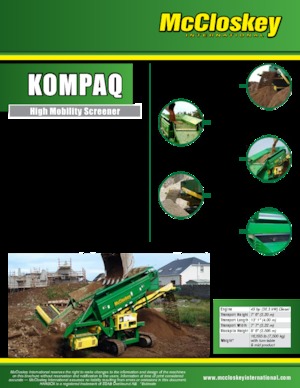 Мобилни скрининг инсталации (заводи) McCloskey Kompaq