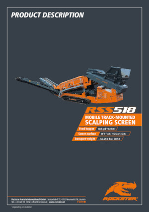 Мобилни скрининг инсталации (заводи) Rockster RSS518