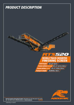Мобилни скрининг инсталации (заводи) Rockster RTS520