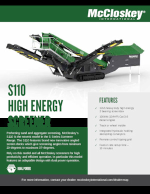 Мобилни скрининг инсталации (заводи) McCloskey S110
